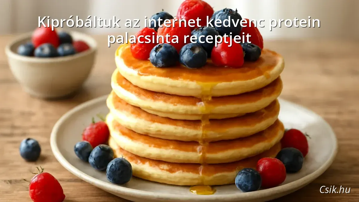 Protein palacsinták friss gyümölcsökkel és mézzel a tányéron